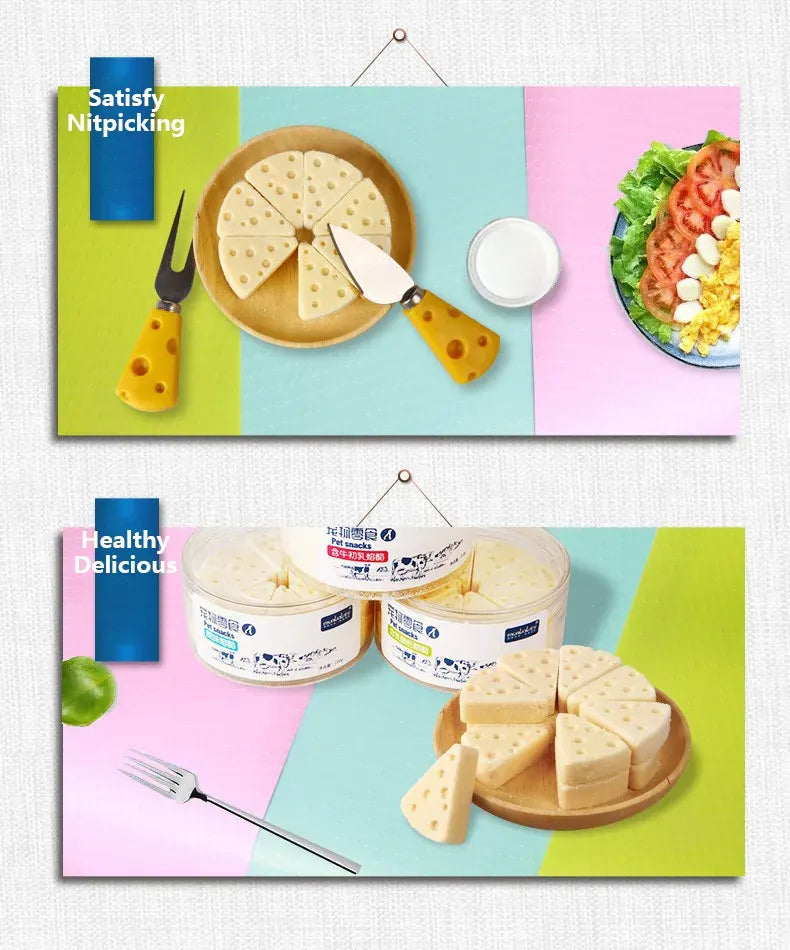Freeze-Dried Cheese Pet Snacks | High-Calcium Nutrient-Rich Treats for Cats & Dogs | Digestive Aid & Dairy Supplement
