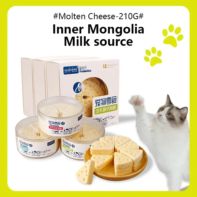 Freeze-Dried Cheese Pet Snacks | High-Calcium Nutrient-Rich Treats for Cats & Dogs | Digestive Aid & Dairy Supplement