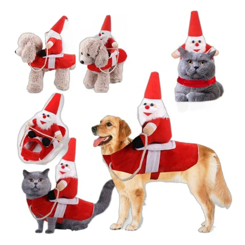 Funny Pet Costume Set – Cowboy, Santa, Snowman & Novelty Outfits for Dogs & Cats