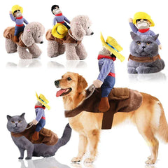 Funny Pet Costume Set – Cowboy, Santa, Snowman & Novelty Outfits for Dogs & Cats