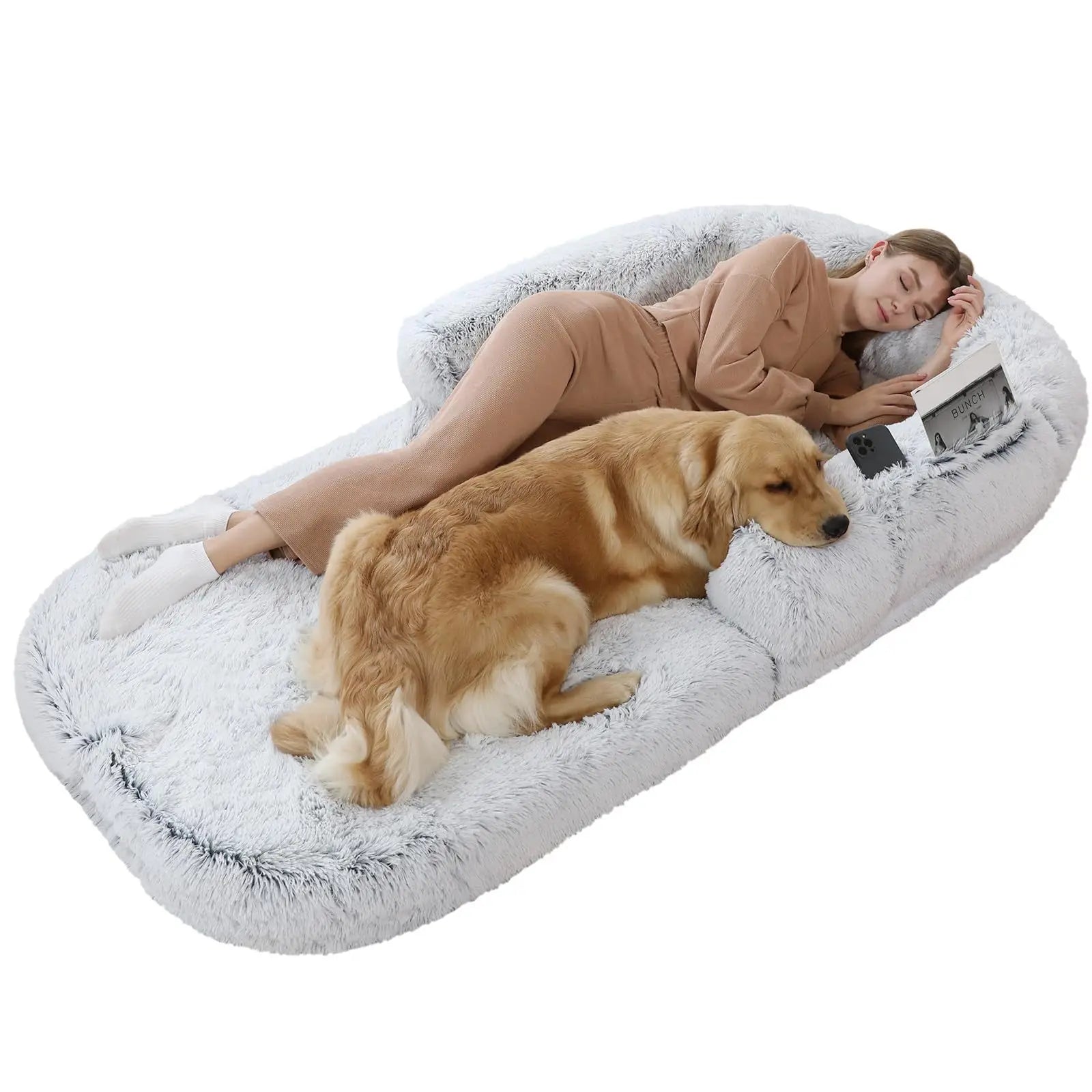 Giant Plush Human Dog Bed - Foldable Bean Bag for Adults & Pets
