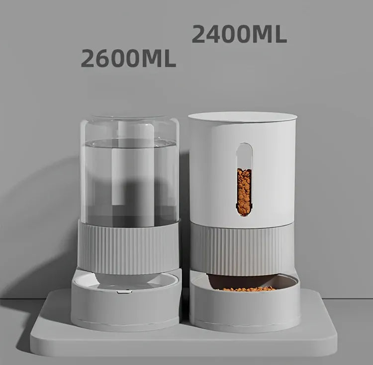Gravity Automatic Cat Feeder & Water Dispenser - Large Capacity Food Storage Container