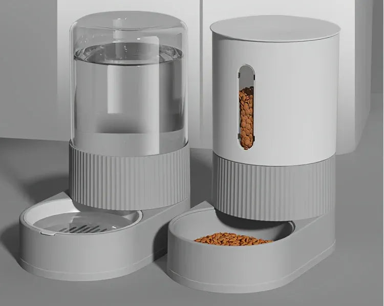 Gravity Automatic Cat Feeder & Water Dispenser - Large Capacity Food Storage Container