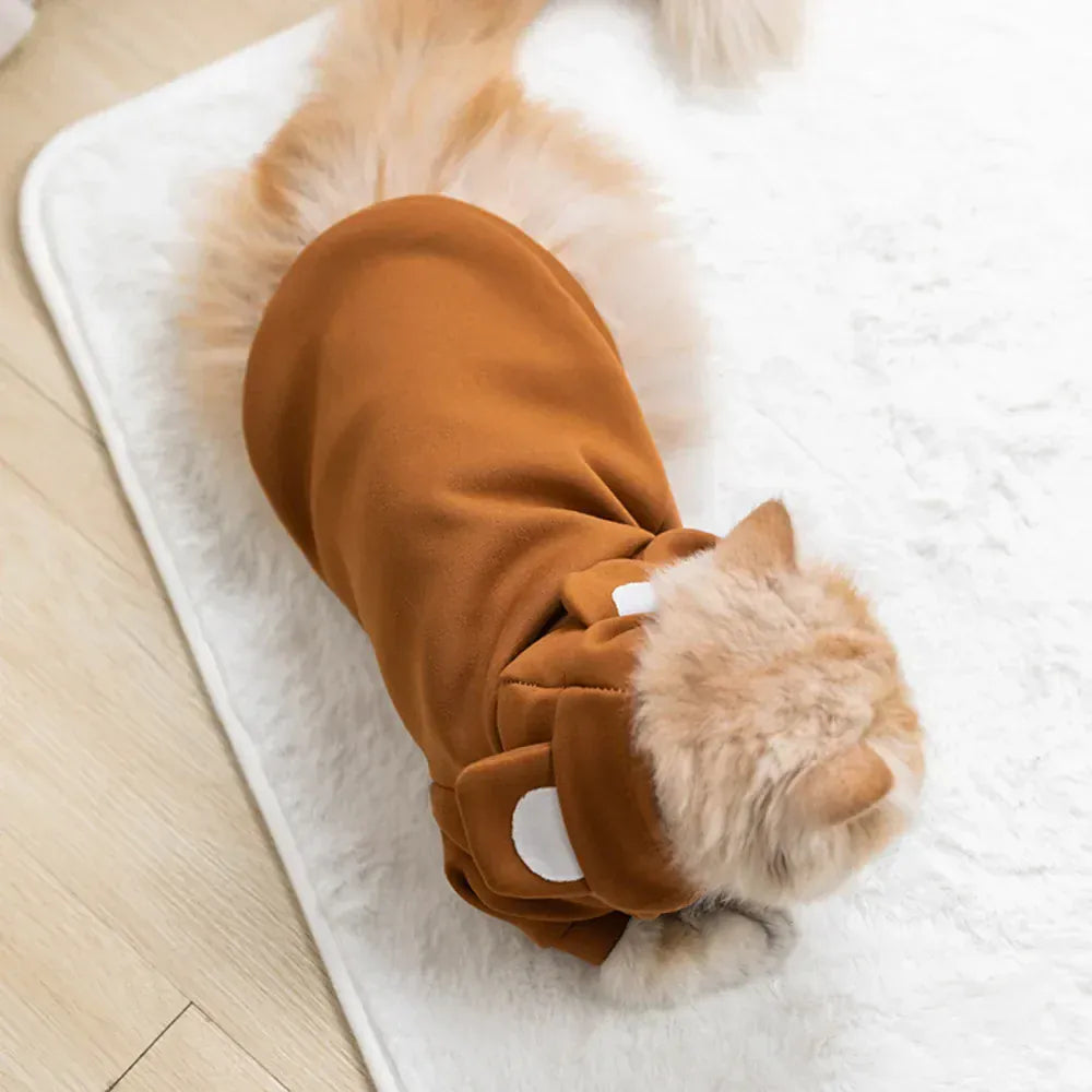Hairless Cat Winter Clothes | Sphynx Cat Hoodie & Kitten Sweater | Warm Pet Costume for Small Cats & Kittens