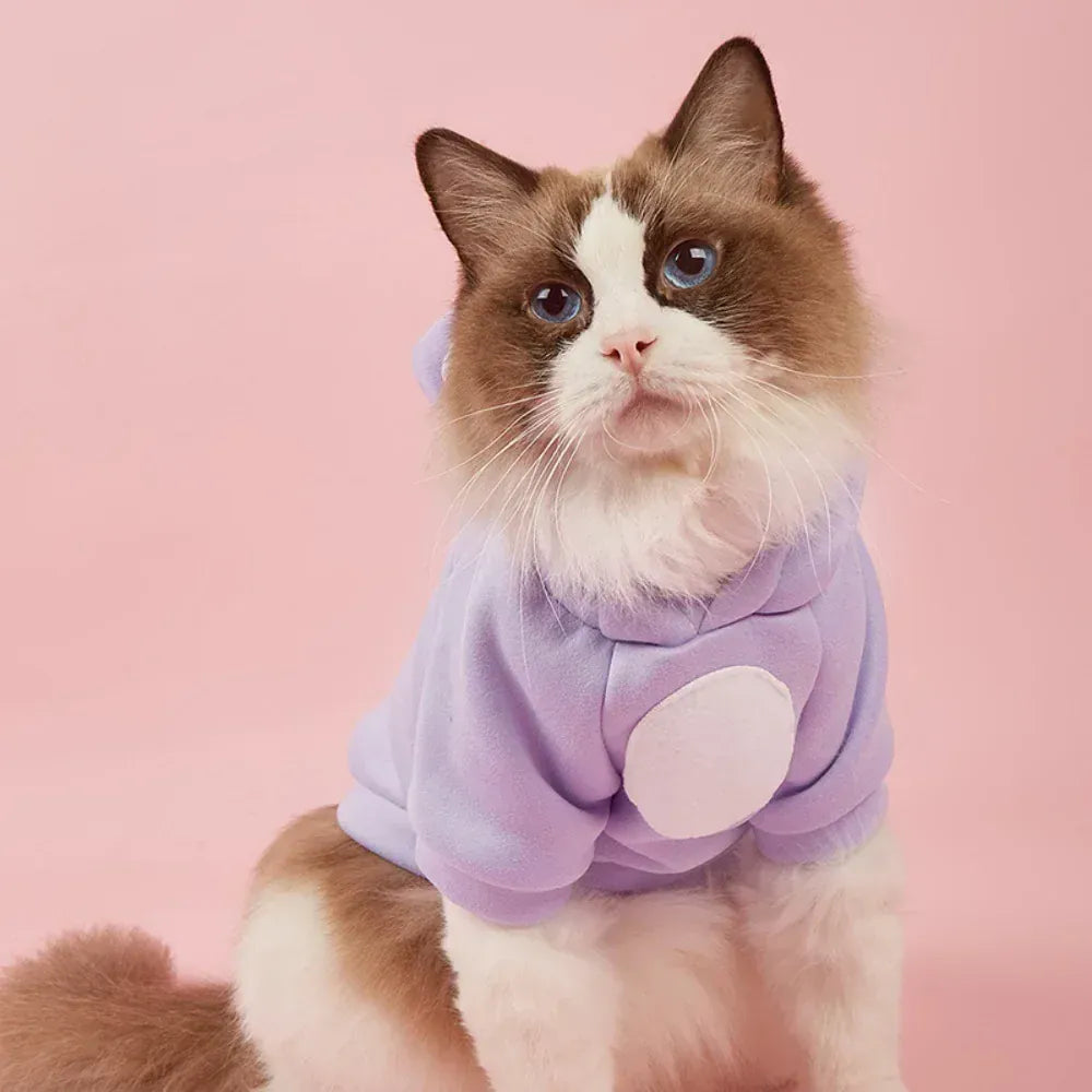 Hairless Cat Winter Clothes | Sphynx Cat Hoodie & Kitten Sweater | Warm Pet Costume for Small Cats & Kittens