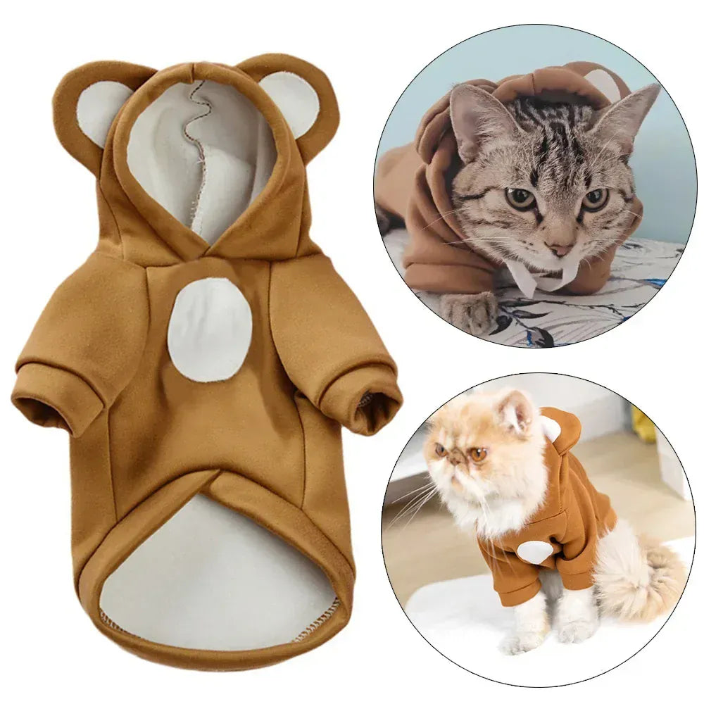 Hairless Cat Winter Clothes | Sphynx Cat Hoodie & Kitten Sweater | Warm Pet Costume for Small Cats & Kittens