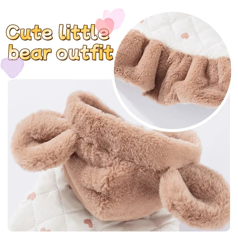 Heart Print Dog Down Jacket – Winter Warm Luxury Puppy Coat | Soft Cotton Dress for Small Dogs & Cats | Cute Chihuahua Outfit