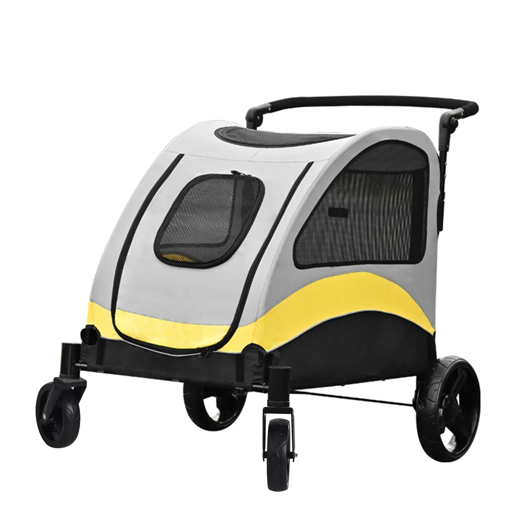 Heavy Duty Dog Stroller - 4-Wheel Foldable Carrier for Large Pets Up to 65kg