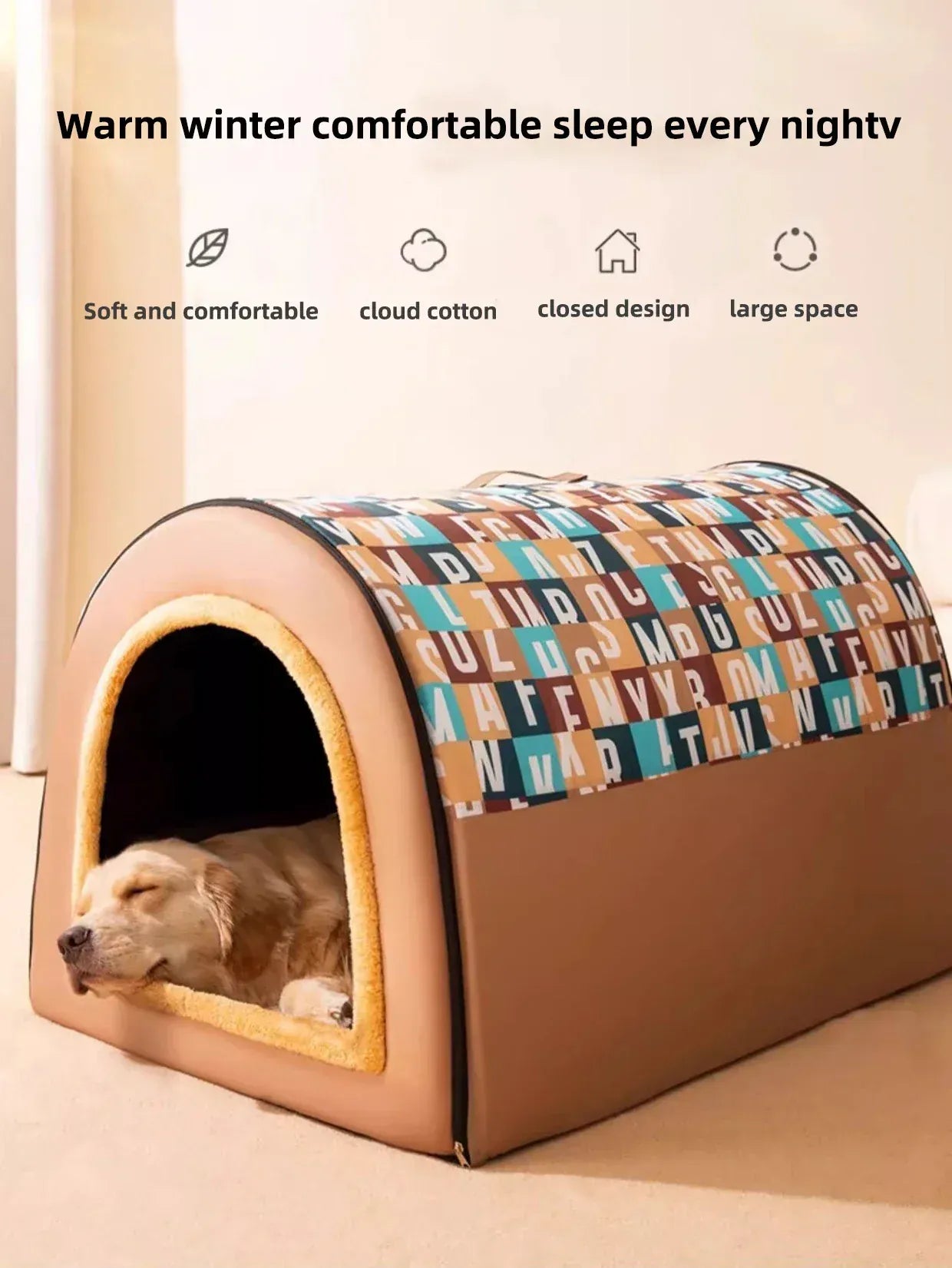 Insulated Large Dog House – Weatherproof Outdoor Kennel with Removable Roof for Extra Big Dogs