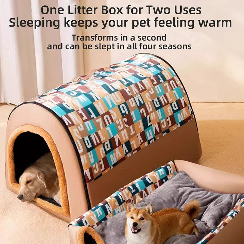 Insulated Large Dog House – Weatherproof Outdoor Kennel with Removable Roof for Extra Big Dogs