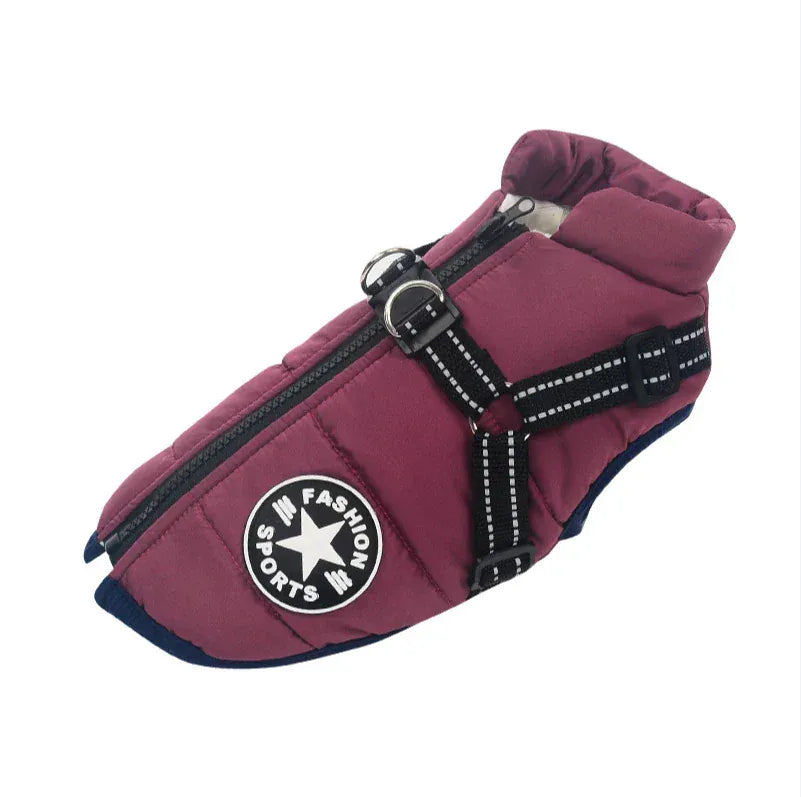Integrated Dog Jacket & Harness - Waterproof Winter Coat for All Seasons