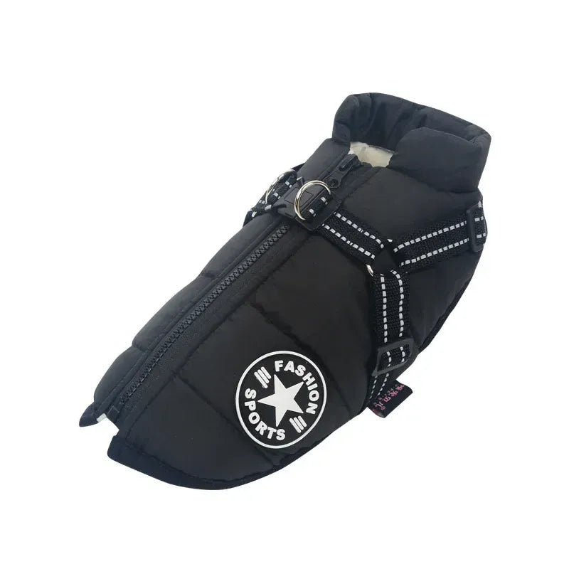 Integrated Dog Jacket & Harness - Waterproof Winter Coat for All Seasons
