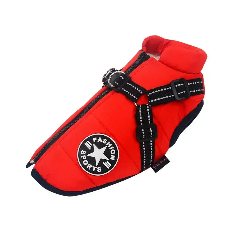 Integrated Dog Jacket & Harness - Waterproof Winter Coat for All Seasons
