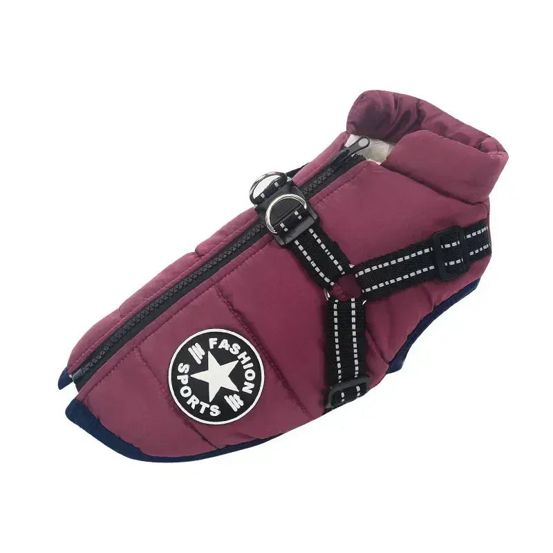 Integrated Dog Jacket & Harness - Waterproof Winter Coat for All Seasons