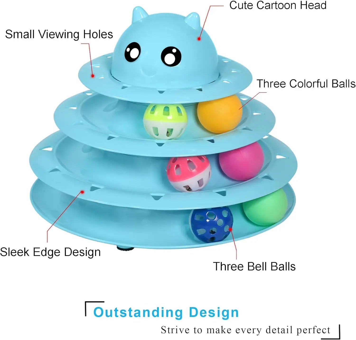 Interactive Cat Toy - 6 Color Turntable Puzzle with Balls for Kitten Mental Exercise