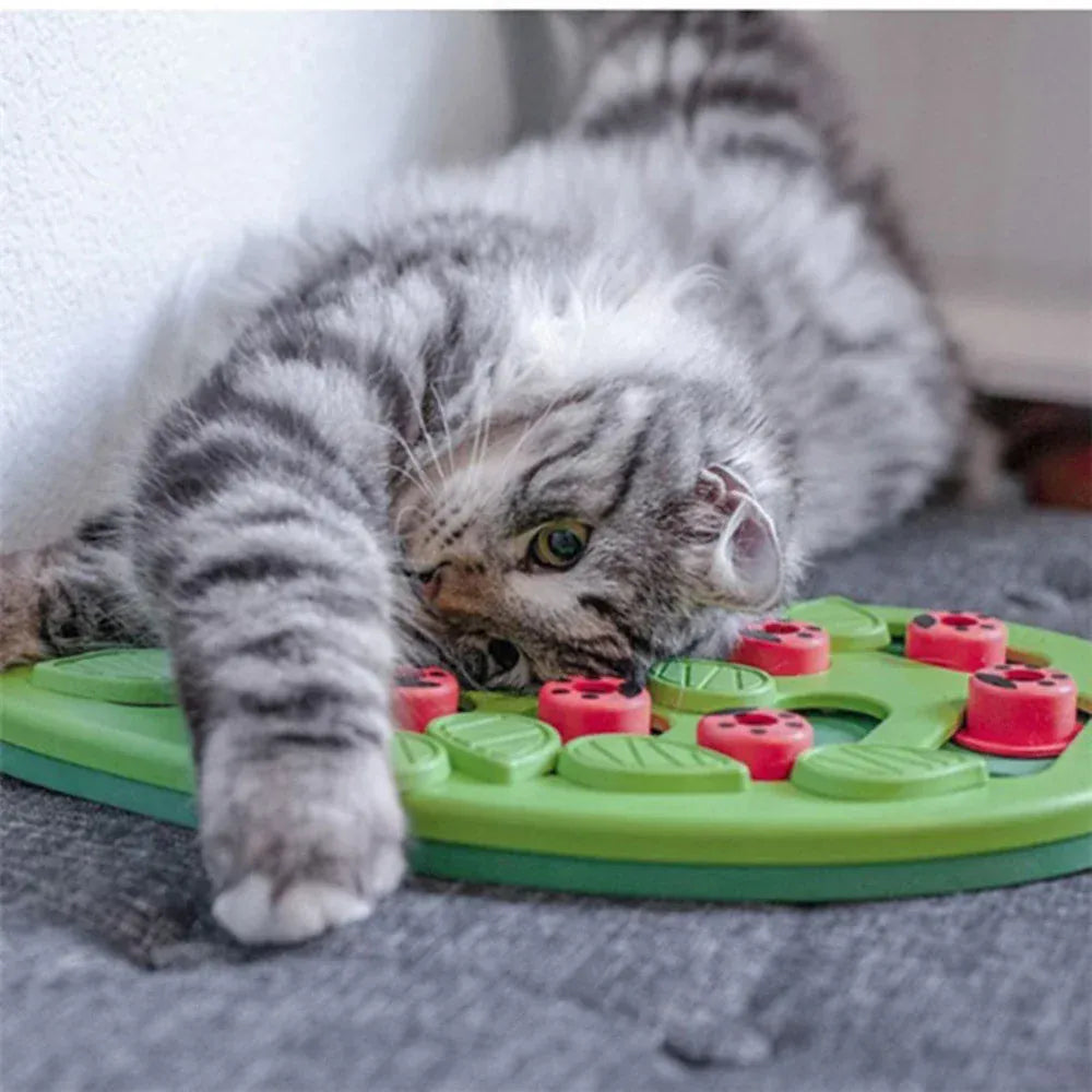 Interactive Cat Treat Puzzle - Food Dispensing Toy Mental Stimulation Game