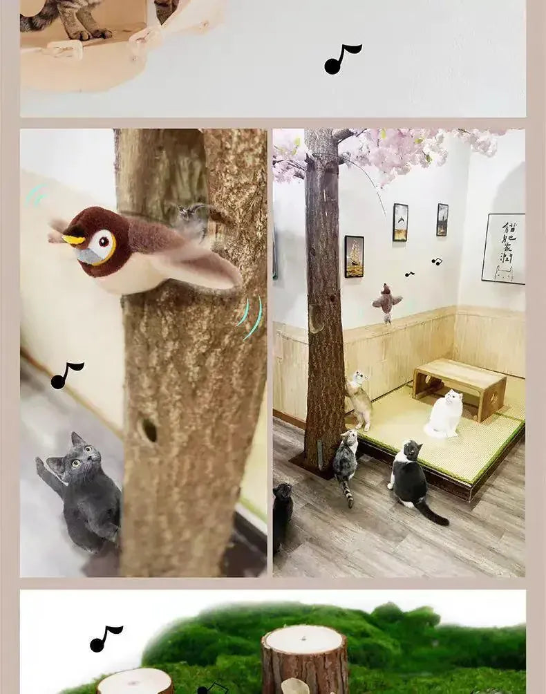 Interactive Flapping Bird Cat Toy – USB Rechargeable, Catnip-Activated Squeaky Plush with Motion & Sound
