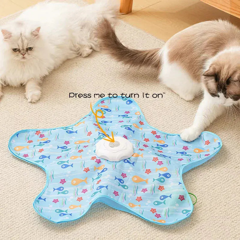 Interactive Hide & Seek Cat Toy | Motion-Activated Squeaky Mouse + Concealed Feather Teaser | Indoor Hunting Exercise Toy
