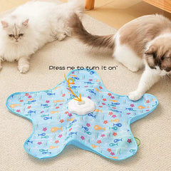 Interactive Hide & Seek Cat Toy | Motion-Activated Squeaky Mouse + Concealed Feather Teaser | Indoor Hunting Exercise Toy