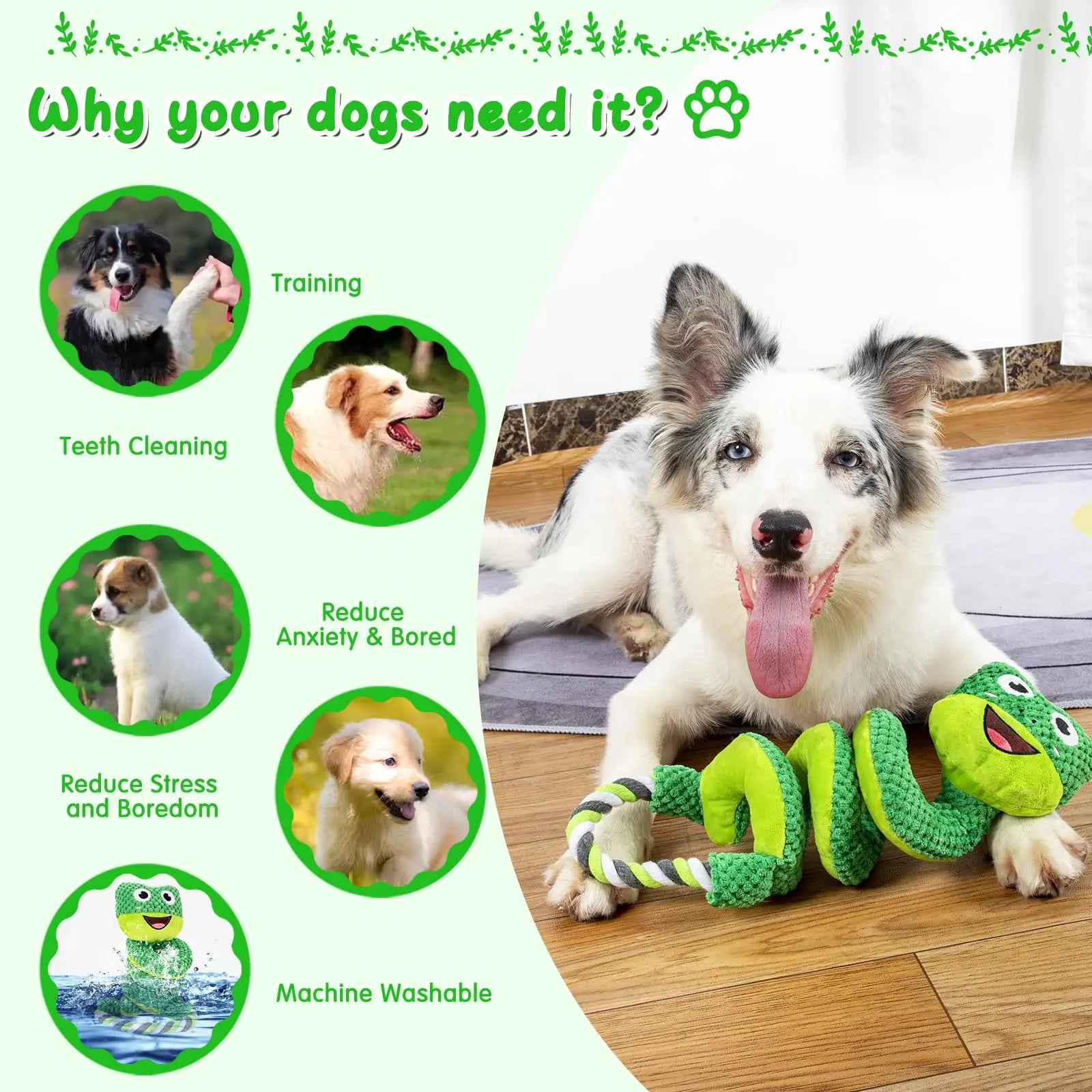 Interactive Plush Squeaky Toys for Dogs – Soft Fleece Puppy Toys for All Breeds