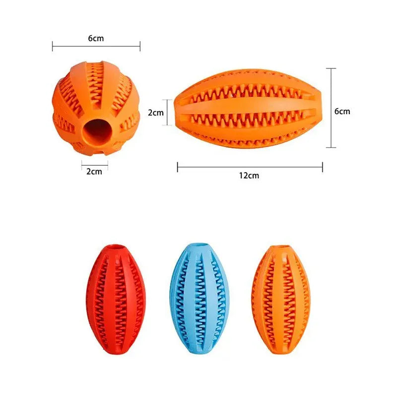 Interactive Rubber Pet Feeder Ball - Multi-Color Food Dispensing Toy
