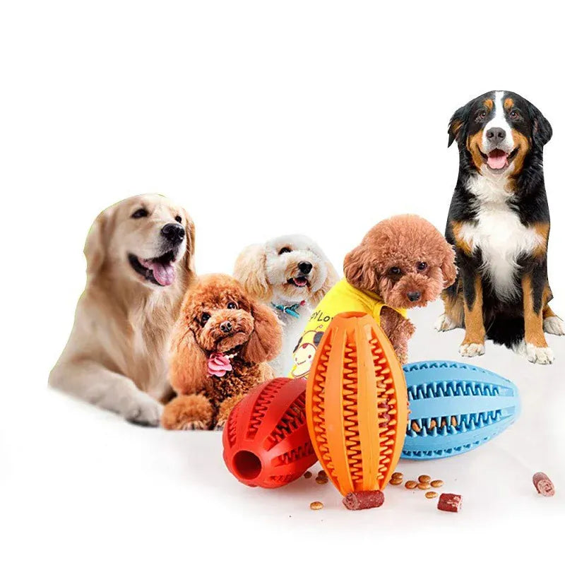 Interactive Rubber Pet Feeder Ball - Multi-Color Food Dispensing Toy