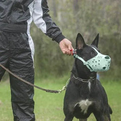 Kangdarpet Leather Dog Muzzle - Bite-Proof Training Cage for Large Breeds