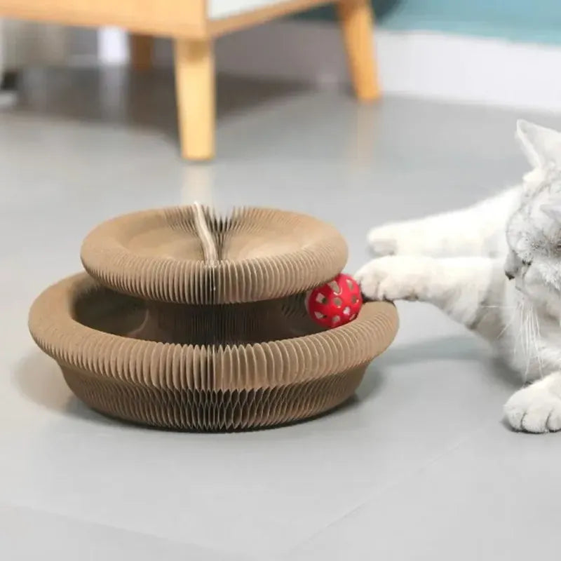 Kitty Kurlz Accordion Cat Toy - Magic Organ Scratcher with Bell Balls