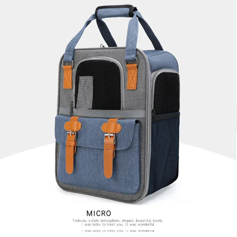 Large Cat Carrier Backpack - Three-Sided Breathable Pet Travel Bag with Sun Protection, Thickened Wear-Resistant Pet Luggage