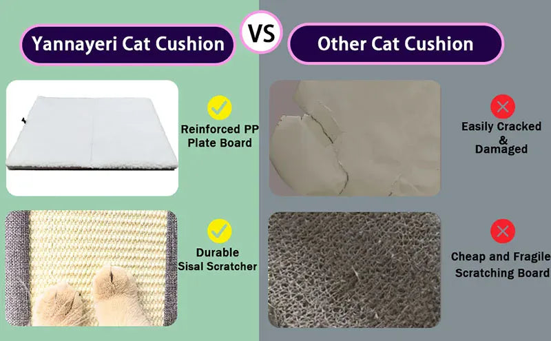 Large Cat House with Hanging Ball & Scratch Pad - Foldable Washable Pet Tent