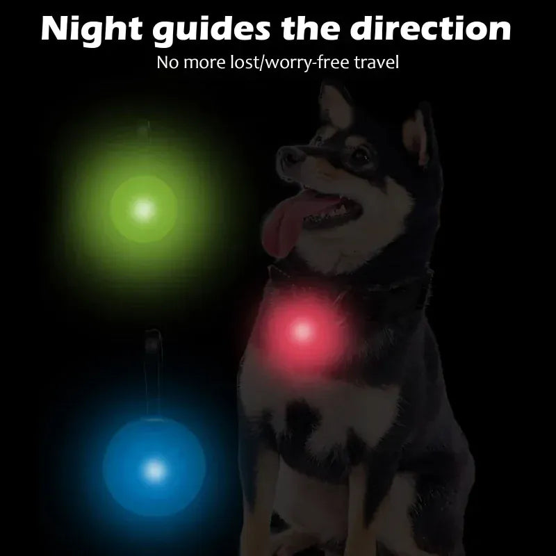 LED Luminous Safety Pendant - Night Visibility Pet Light for Collars