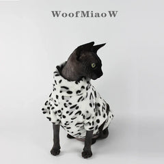 Leopard Print Sphynx Cat Clothes - Fashion Winter Wear for Hairless Cats