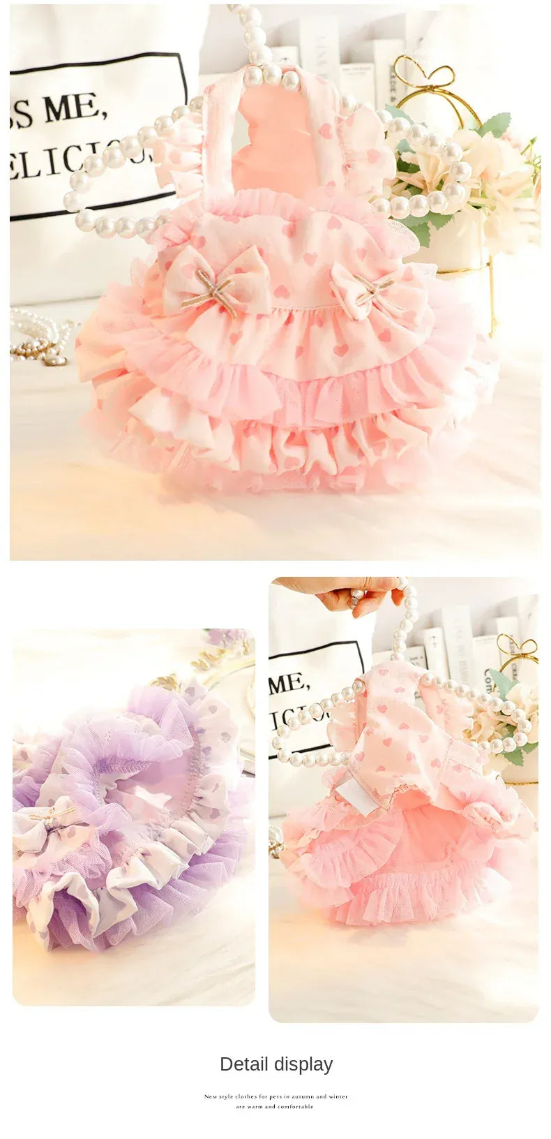 Lolita Pet Tutu Skirt – Thin Strapped Princess Dress for Small Dogs & Cats