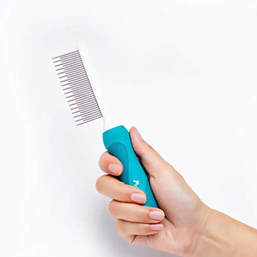 Long and Short Teeth Pet Comb for Dogs and Cats Essential Tool in Home Grooming Kit to Effectively Remove Knots Mats and Tangle