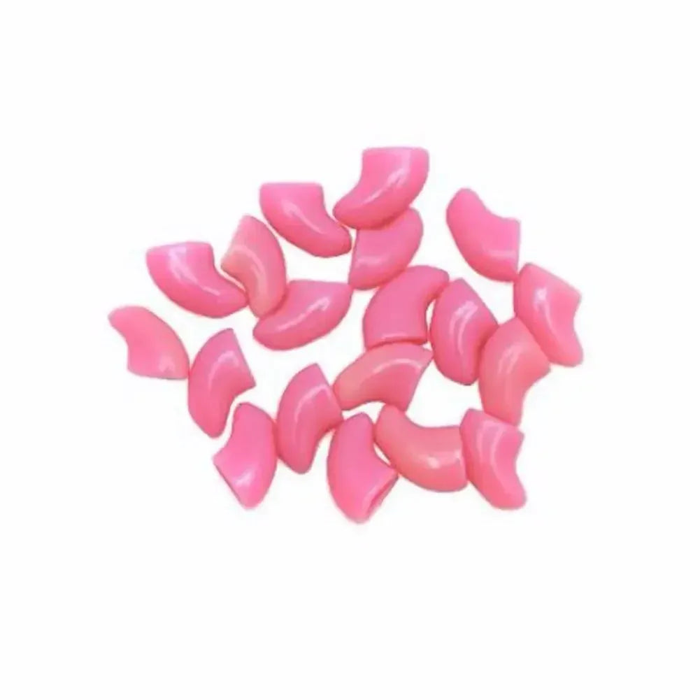Lovely 20pcs Soft Silicone Cat Nail Caps | Pet Claw Protection with Adhesive Glue | Anti-Scratch Cat Paw Covers | Safe Nail Care for Cats