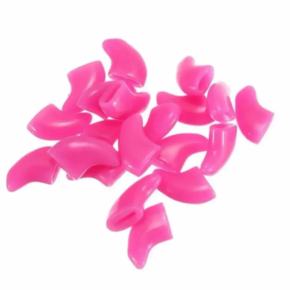 Lovely 20pcs Soft Silicone Cat Nail Caps | Pet Claw Protection with Adhesive Glue | Anti-Scratch Cat Paw Covers | Safe Nail Care for Cats