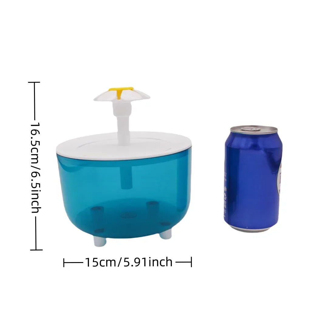 Luxury Cat Flower Water Fountain – Silent USB Automatic Pet Water Dispenser with Multi-Layer Filter for Cats & Small Dogs