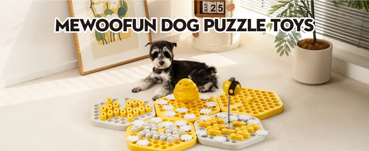 MEWOOFUN Dog Puzzle Toy | Interactive Level 3 Slow Feeder Game for Dogs & Cats | Mental Stimulation & Treat Dispenser