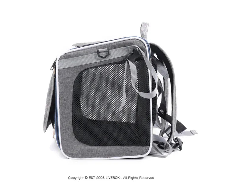 Nordic Style Pet Bike & Car Carrier – Portable Backpack for Outdoor Cycling & Travel