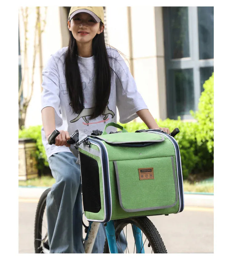 Nordic Style Pet Bike & Car Carrier – Portable Backpack for Outdoor Cycling & Travel