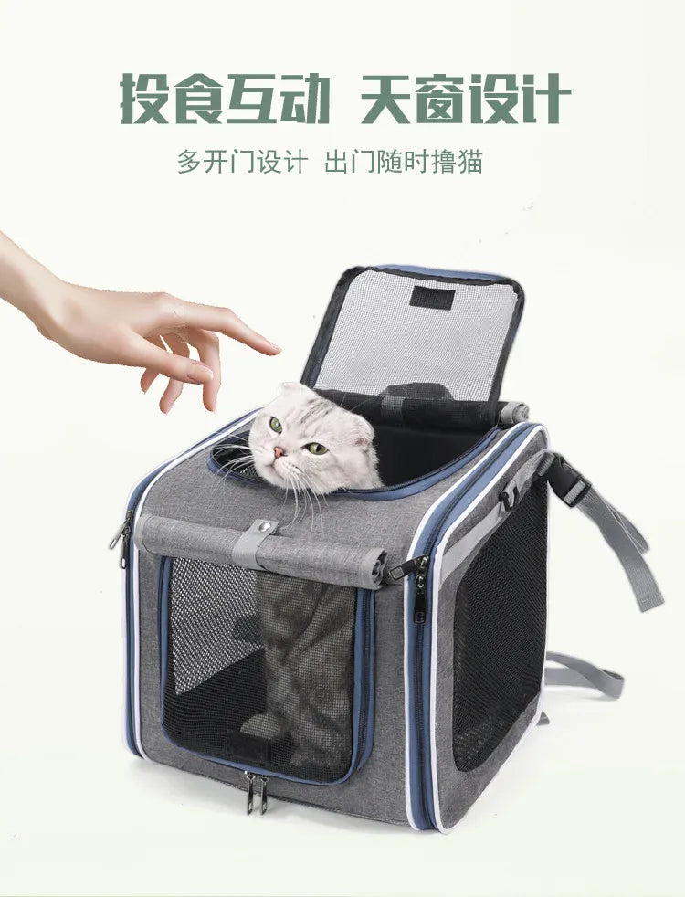 Nordic Style Pet Bike & Car Carrier – Portable Backpack for Outdoor Cycling & Travel