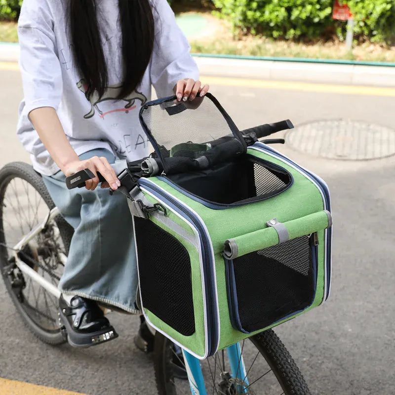 Nordic Style Pet Bike & Car Carrier – Portable Backpack for Outdoor Cycling & Travel