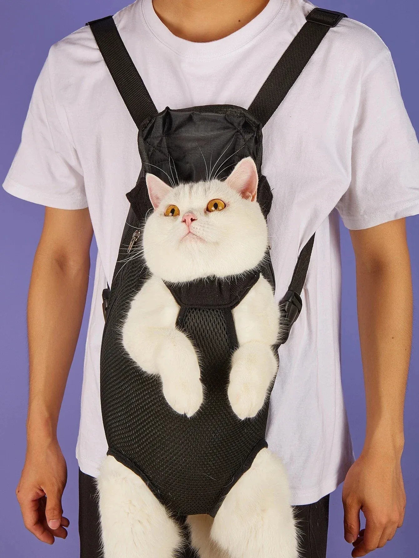 Outdoor Cat Backpack Carrier - Portable Pet Travel Backpack for Cats & Small Dogs, Lightweight Breathable Handbag for Hiking & Outings