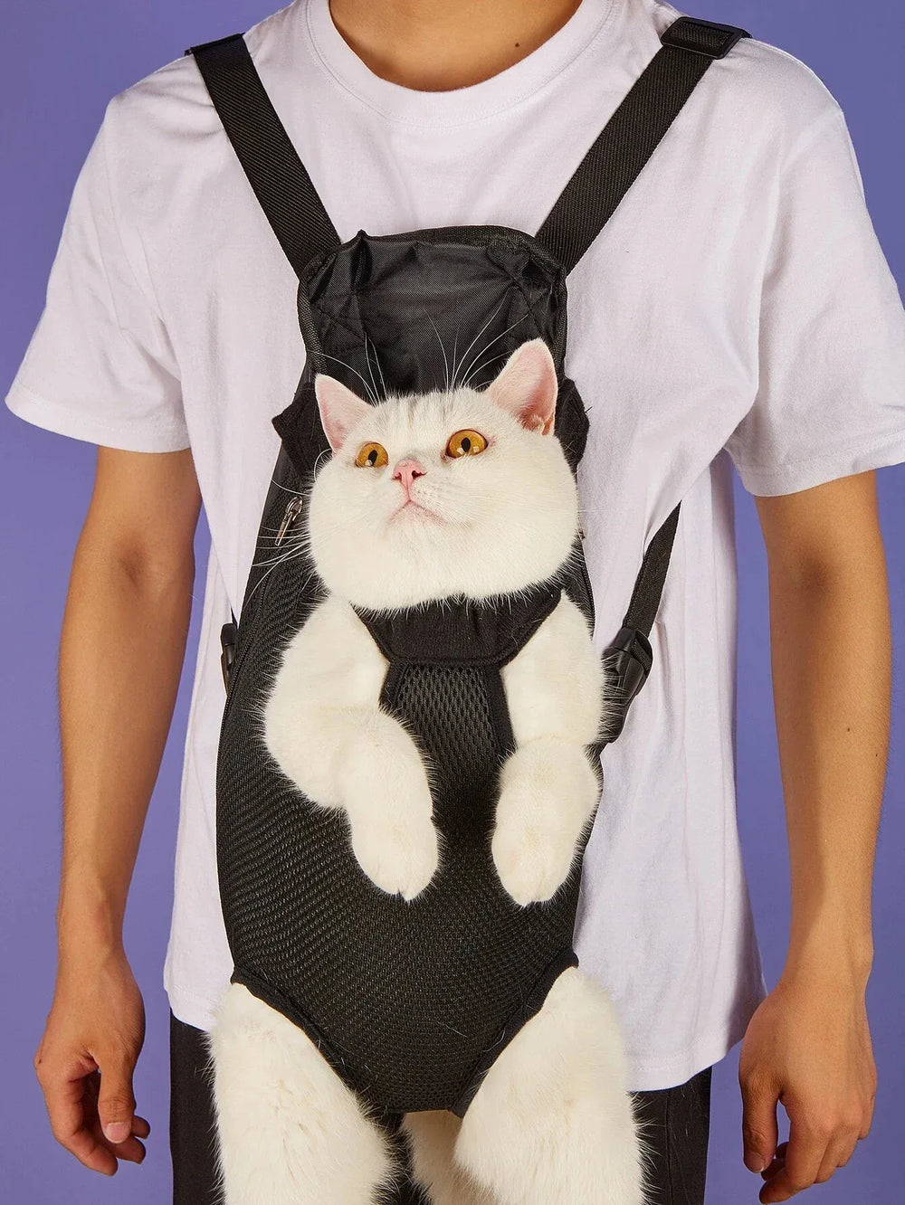 Outdoor Cat Backpack Carrier - Portable Pet Travel Backpack for Cats & Small Dogs, Lightweight Breathable Handbag for Hiking & Outings