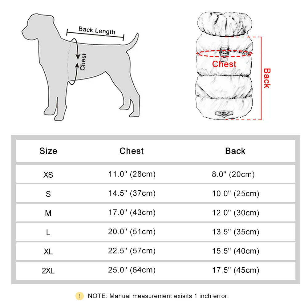 Padded Winter Dog Coat - Soft Warm Jacket for Small Breeds