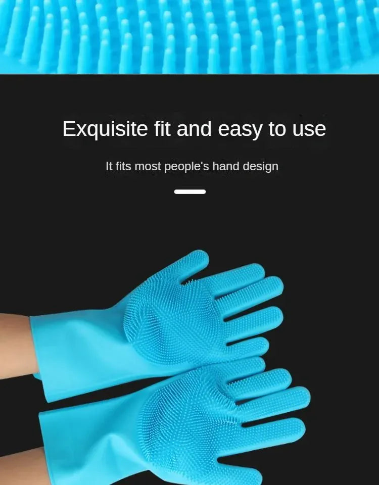 Pet Bathing Gloves - Magic Silicone Grooming Gloves for Dogs & Cats, Double-Sided Brush Gloves for Shedding, Washing & Massage