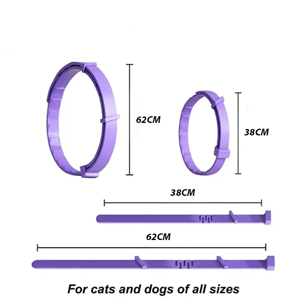 Pet Calming Collar for Cats & Dogs - 2-Month Anxiety Relief with Natural Pheromones, Adjustable Stress Reduction Collar for Thunder, Travel & Separation Anxiety