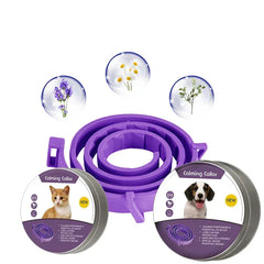 Pet Calming Collar for Cats & Dogs - 2-Month Anxiety Relief with Natural Pheromones, Adjustable Stress Reduction Collar for Thunder, Travel & Separation Anxiety