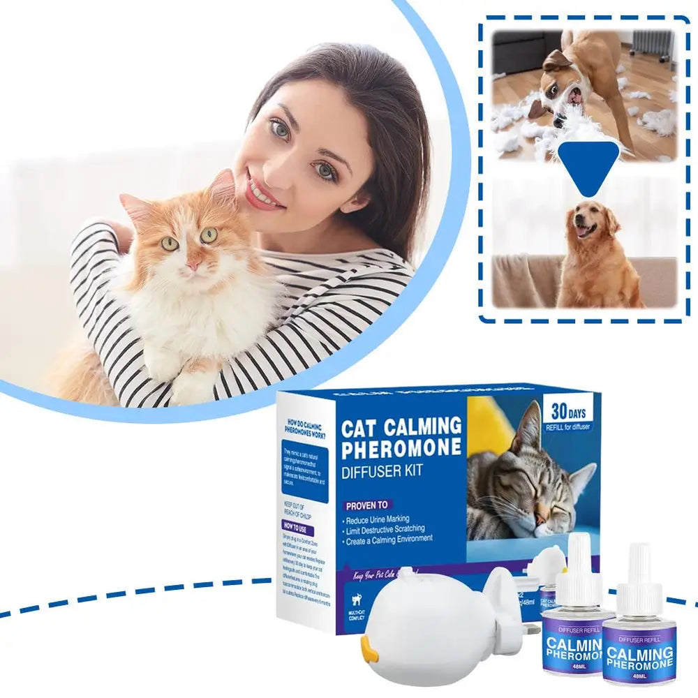 Pet Calming Diffuser 48ml - Stop Scratching & Peeing from Anxiety