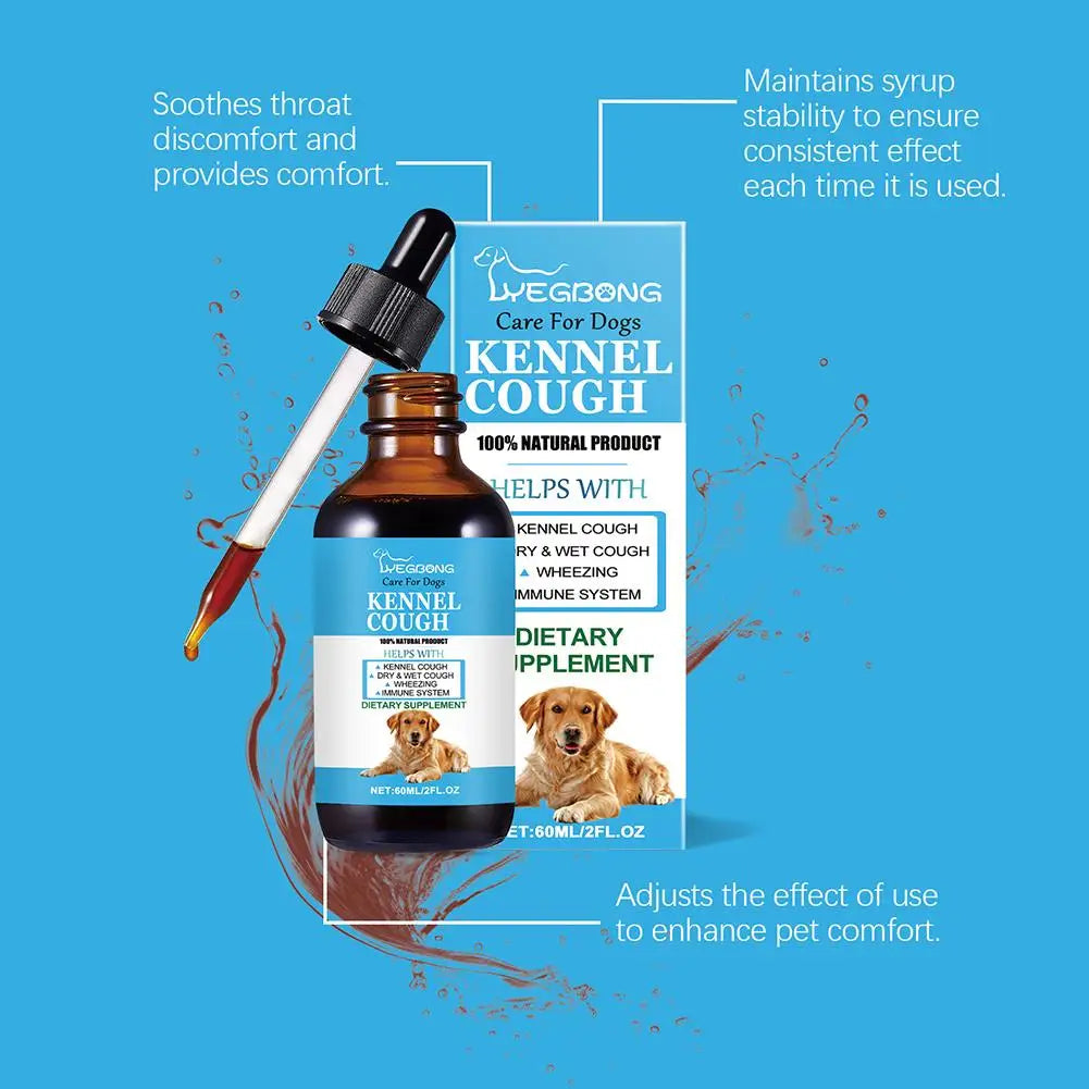 Pet Cough Relief Drops - Herbal Allergy & Immune Supplement for Dogs, Natural Kennel Cough Treatment with Echinacea & Elderberry